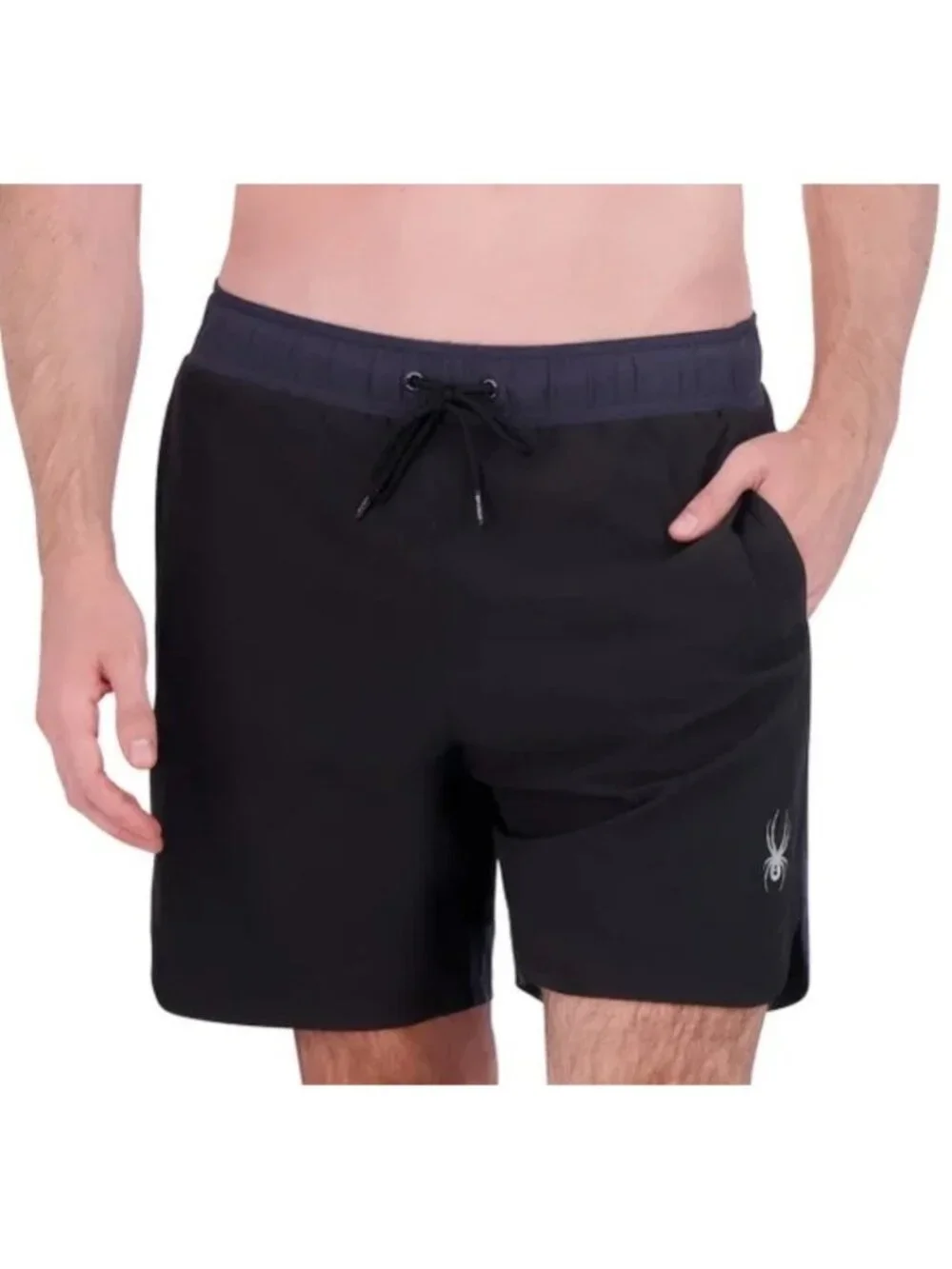 NWOT Spyder Swim Shorts Men's XXL Black & Navy Performance Swimwear